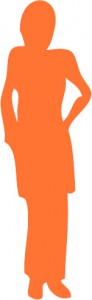 silhouette pro femme orange