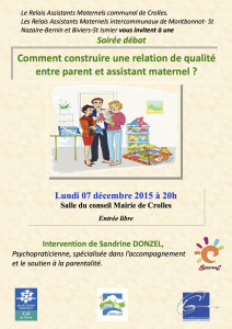 Affiche Conference relation parents Assistante maternelle