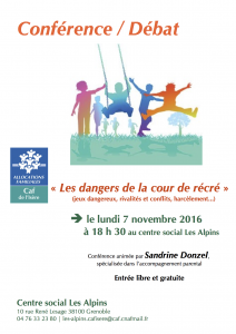 affiche-conference-dangers-cour-recreation-sandrine-donzel
